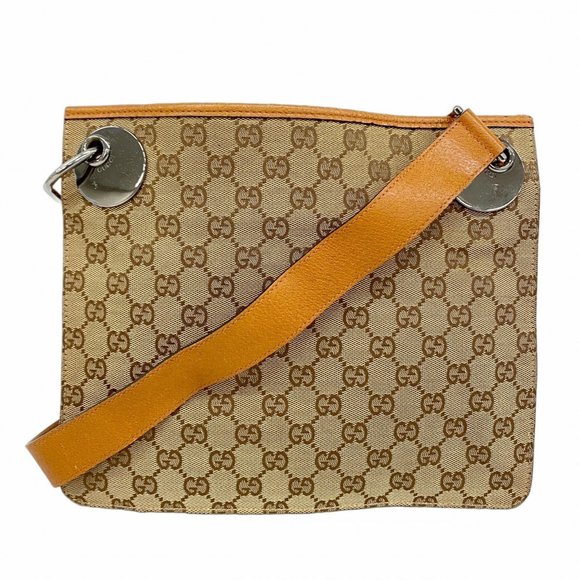 Gucci GG Canvas Shoulder Bag 120841 Brown Women's - Picture 1 of 10